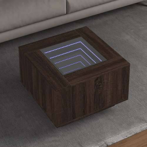 Stolić za kavu LED smeđa boja hrasta 60x60x40 cm drveni - Smeđi hrast 60 x 60 x 40 cm 1 Cijena