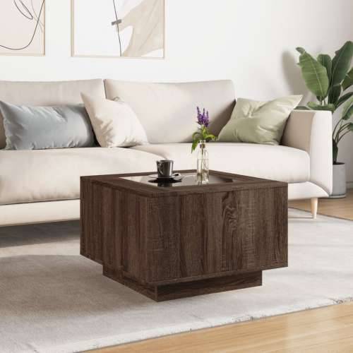 Stolić za kavu LED smeđa boja hrasta 60x60x40 cm drveni - Smeđi hrast 60 x 60 x 40 cm 1 Cijena