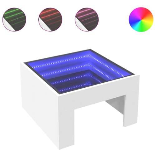 Stolić s beskonačnim LED svjetlima bijeli 50x50x30 cm Bijela 1 50 cm Cijena