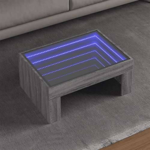 Stolić s beskonačnim LED svjetlima boja hrasta 70x50x30 cm - Sivi hrast sonoma 1 70 cm 50 cm Cijena