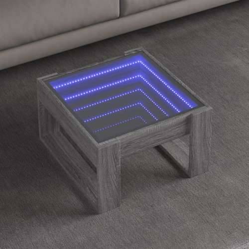 Stolić s beskonačnim LED svjetlima boja hrasta 50x53x30 cm - Sivi hrast sonoma 1 50 cm Cijena