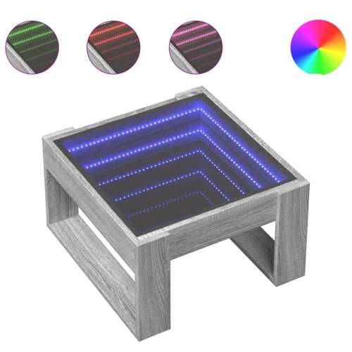 Stolić s beskonačnim LED svjetlima boja hrasta 50x53x30 cm - Sivi hrast sonoma 1 50 cm Cijena