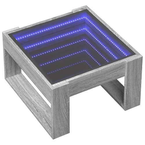 Stolić s beskonačnim LED svjetlima boja hrasta 50x53x30 cm - Sivi hrast sonoma 1 50 cm Cijena