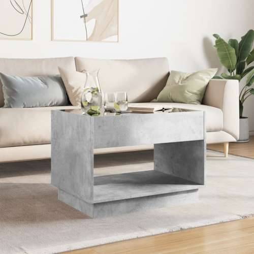 Stolić s beskonačnim LED siva boja betona 70x50x50 cm - Beton siva 1 70 cm Cijena