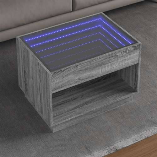 Stolić s beskonačnim LED svjetlima boja hrasta 70x50x50 cm - Sivi hrast sonoma 1 70 cm Cijena