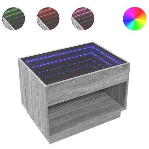 Stolić s beskonačnim LED svjetlima boja hrasta 70x50x50 cm - Sivi hrast sonoma 1 70 cm Cijena