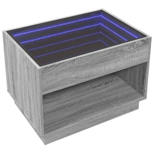 Stolić s beskonačnim LED svjetlima boja hrasta 70x50x50 cm - Sivi hrast sonoma 1 70 cm Cijena