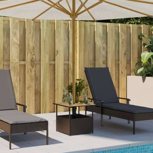 Vrtni stol s rupom za suncobran smeđi 55x55x46,5 cm poliratan - Smeđa 1 Cijena