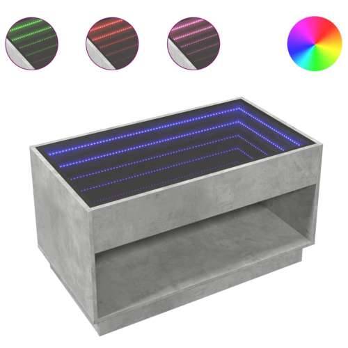 Stolić s beskonačnim LED siva boja betona 90x50x50 cm - Beton siva 1 90 cm Cijena