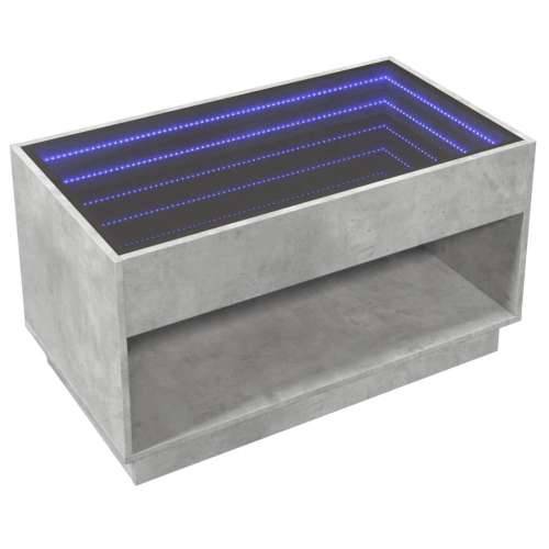 Stolić s beskonačnim LED siva boja betona 90x50x50 cm - Beton siva 1 90 cm Cijena