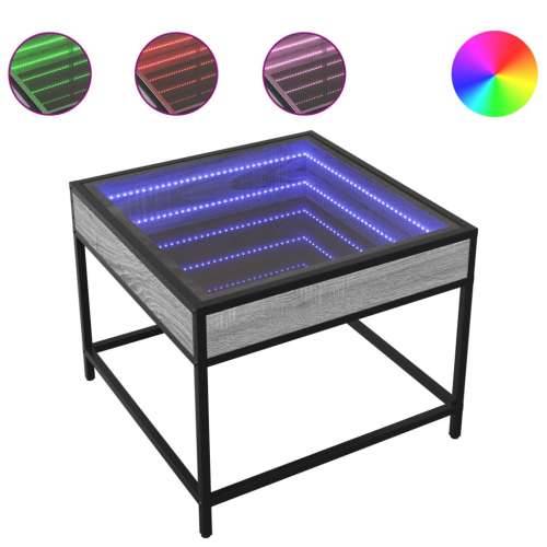 Stolić s beskonačnim LED svjetlima boja hrasta 50x50x41 cm - Sivi hrast sonoma 50 x 50 x 41 cm 1 Cijena
