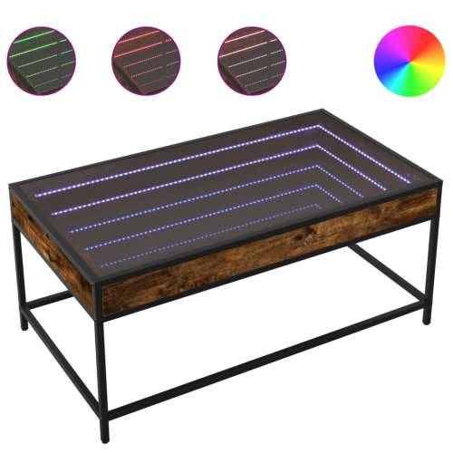 Stolić s beskonačnim LED svjetlima boja hrasta 90x50x41 cm Dimljeni hrast 90 x 50 x 41 cm 1 Cijena