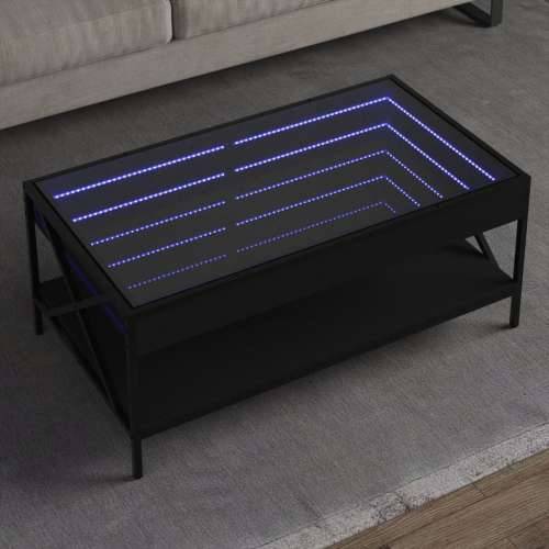 Stolić za kavu s beskonačnim LED svjetlima crni 90x50x38 cm - Crna 90 x 50 x 38 cm 1 Cijena