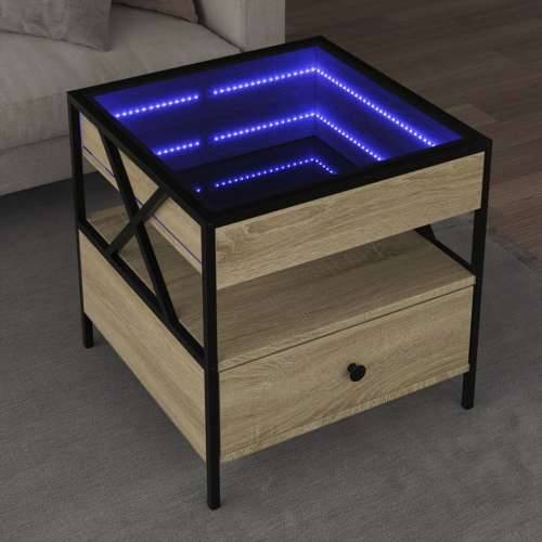 Stolić s beskonačnim LED svjetlima boja hrasta 50x50x51 cm - sonoma hrast 50 x 50 x 51 cm 1 Cijena