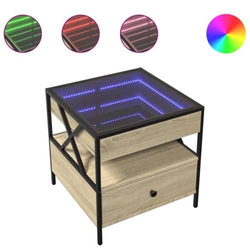 Stolić s beskonačnim LED svjetlima boja hrasta 50x50x51 cm - sonoma hrast 50 x 50 x 51 cm 1 Cijena