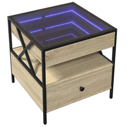 Stolić s beskonačnim LED svjetlima boja hrasta 50x50x51 cm - sonoma hrast 50 x 50 x 51 cm 1 Cijena