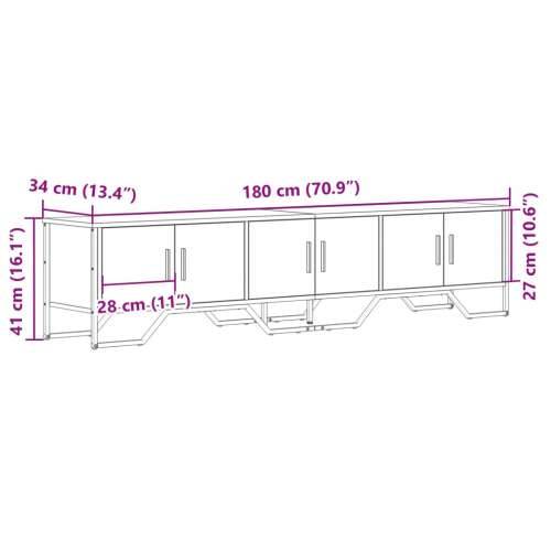 TV ormarić boja dimljenog hrasta 180x34x41 cm konstruirano drvo - Dimljeni hrast 1 Cijena