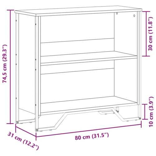 Regal za knjige boja hrasta 80x31x74,5 cm od konstruiranog drva sonoma hrast 1 74.5 cm 80 cm Cijena