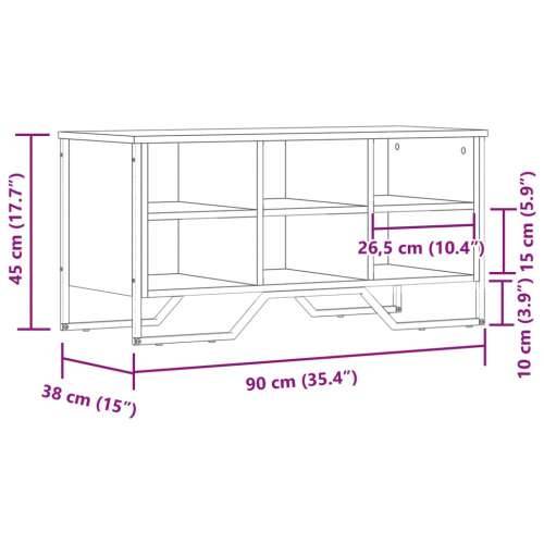 Ormarić za cipele boja hrasta 90x38x45,5 cm konstruirano drvo - Dimljeni hrast 1 45.5 cm Cijena