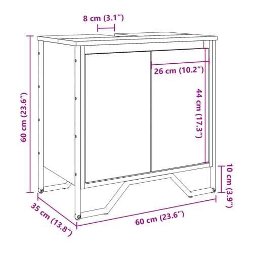 Ormarić za Lavabo - Umivaonik boja hrasta 60x35x60 cm konstruirano drvo - sonoma hrast 1 Cijena