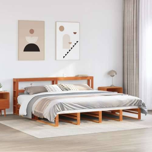 Okvir kreveta bez madraca voštano smeđi 200x200 cm od borovine - Voštano smeđa 200 x 200 cm Cijena