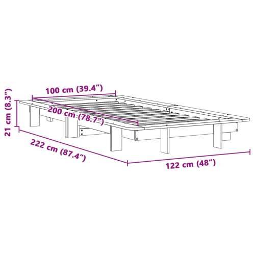 Okvir kreveta bez madraca 100x200 cm konstruirano drvo - Prirodna 100 x 200 cm Cijena