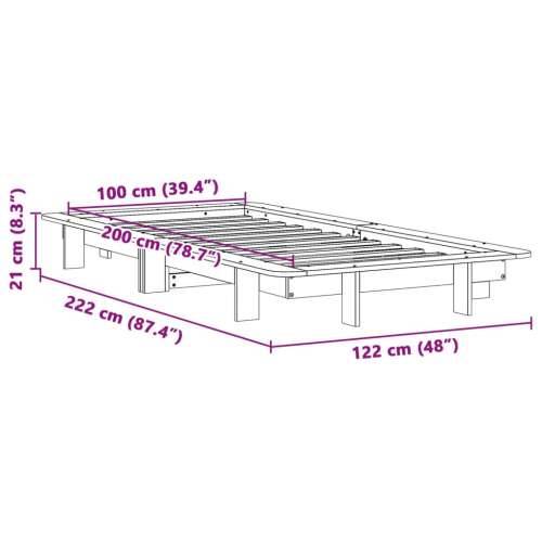 Okvir kreveta bez madraca voštano smeđi 100x200 cm od borovine - Voštano smeđa 100 x 200 cm Cijena