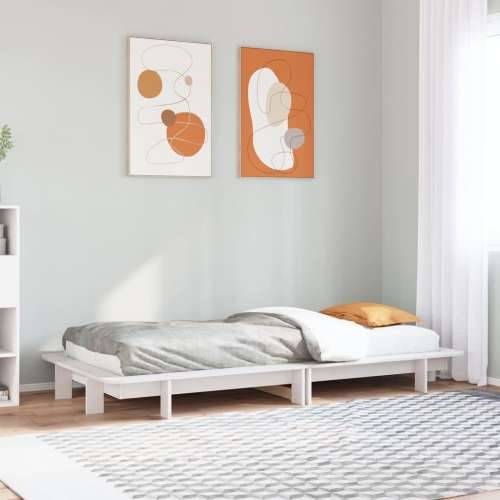 Okvir kreveta bez madraca bijeli 75 x 190 cm masivna borovina - Bijela 75 x 190 cm Cijena
