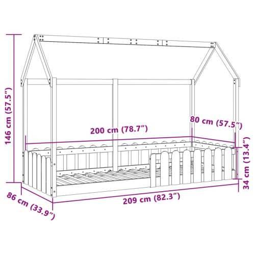 Okvir kreveta za dječju kućicu bijeli 80 x 200 cm borovina - Bijela 80 x 200 cm Cijena