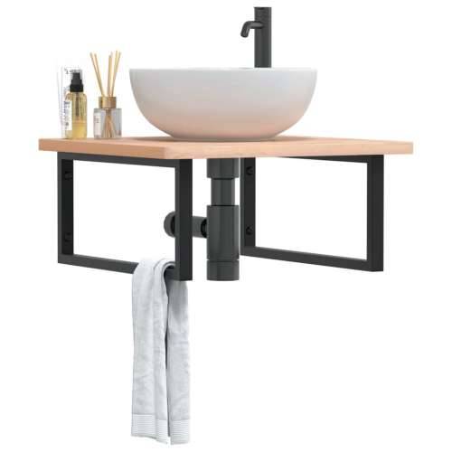 Nosači polica za Lavabo - Umivaonik 2 kom crni pravokutni čelični - Crna 25 x 55 cm 1 Pravokutno Cijena
