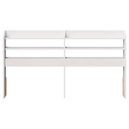 Uzglavlje s policama bijeli 135 cm od masive borovine - Bijela 145 x 16 x 82 cm 1 Cijena