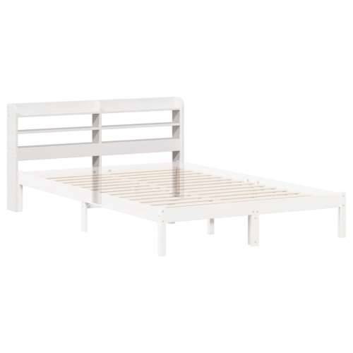 Uzglavlje s policama bijeli 135 cm od masive borovine - Bijela 145 x 16 x 82 cm 1 Cijena