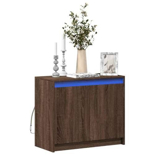 Komoda s LED boja smeđeg hrasta 72x34x61 cm konstruirano drvo - Smeđi hrast 1 Cijena