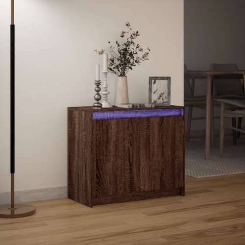 Komoda s LED boja smeđeg hrasta 72x34x61 cm konstruirano drvo - Smeđi hrast 1 Cijena