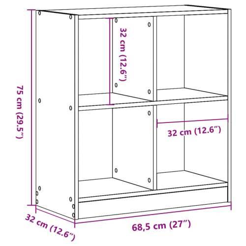 Regal za knjige boja hrasta 68,5 x 32 x 75 cm konstruirano drvo - sonoma hrast 1 75 cm 68.5 cm Cijena