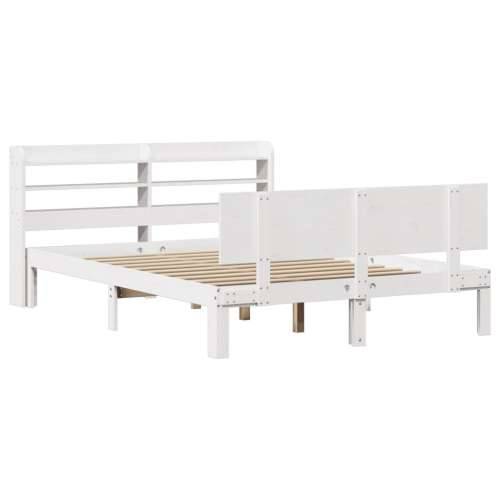 Okvir za krevet s uzglavljem bijeli 135 x 190 cm od borovine - Bijela 135 x 190 cm Cijena