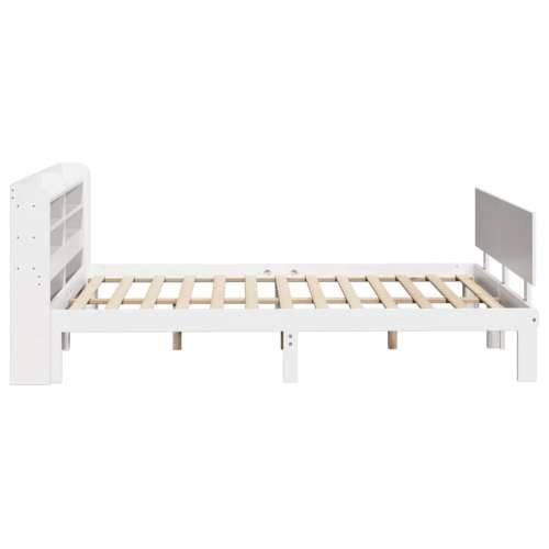 Okvir za krevet s uzglavljem bijeli 135 x 190 cm od borovine - Bijela 135 x 190 cm Cijena