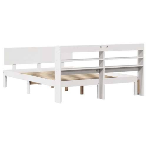 Okvir za krevet s uzglavljem bijeli 135 x 190 cm od borovine - Bijela 135 x 190 cm Cijena