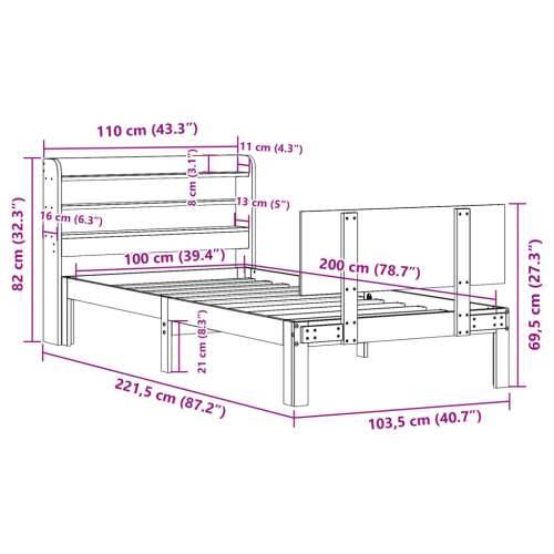 Okvir kreveta s uzglavljem bez madraca bijeli 100x200 cm - Bijela 100 x 200 cm Cijena