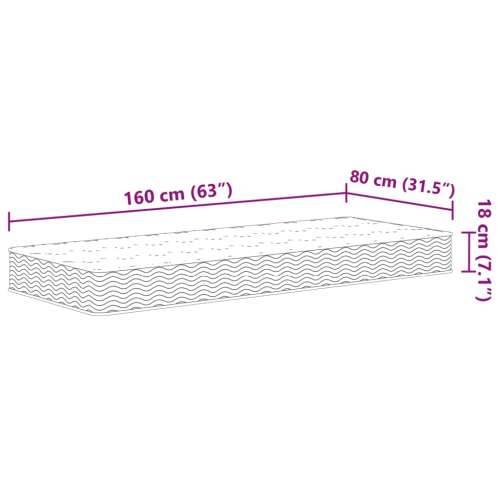 Madrac s oprugama za djecu srednji 80 x 160 cm 80 x 160 cm 1 Cijena