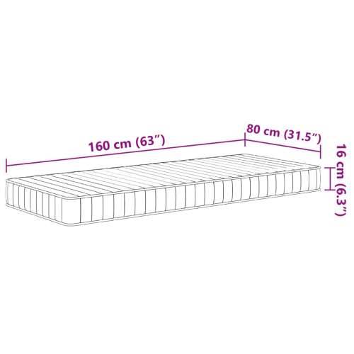 Madrac od pjene za djecu srednje mekani 80 x 160 cm - 80 x 160 cm 1 Cijena