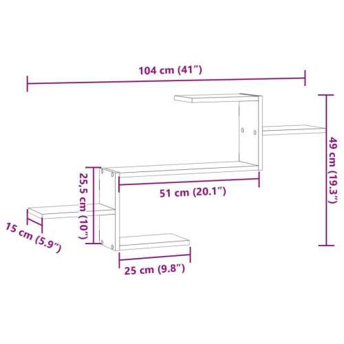 Zidna polica boja hrasta sonome 104x15x49 cm konstruirano drvo - Sivi hrast sonoma 1 Cijena