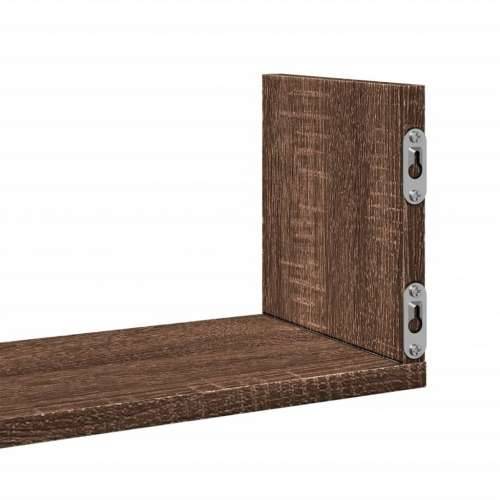 Zidne police 3 kom boja smeđeg hrasta 58x18x18 cm drvene - Smeđi hrast 58 x 18 x 18 cm 1 Cijena