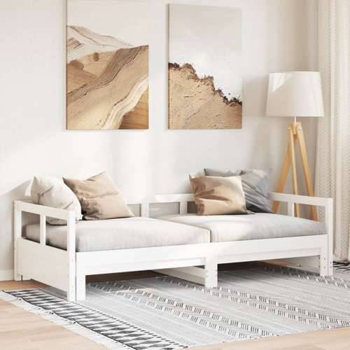Dnevni krevet bez madraca bijeli 90 x 200 cm masivna borovina - Bijela 90 x 200 cm Ne Cijena