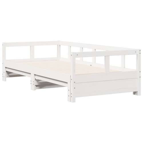 Dnevni krevet bez madraca bijeli 90 x 200 cm masivna borovina - Bijela 90 x 200 cm Ne Cijena