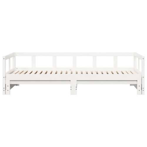 Dnevni krevet bez madraca bijeli 90 x 200 cm masivna borovina - Bijela 90 x 200 cm Ne Cijena