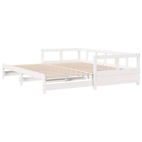 Dnevni krevet bez madraca bijeli 90 x 200 cm masivna borovina - Bijela 90 x 200 cm Ne Cijena