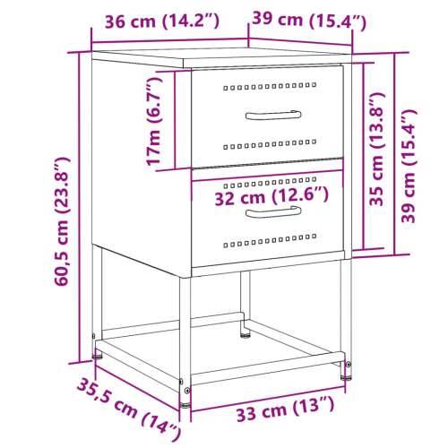 Noćni ormarići 2 kom antracit 36 x 39 x 60,5 cm čelični Antracit 2 Cijena