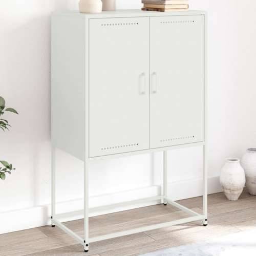 Visoka komoda bijela 68,5 x 38,5 x 107 cm čelična Bijela 1 Cijena