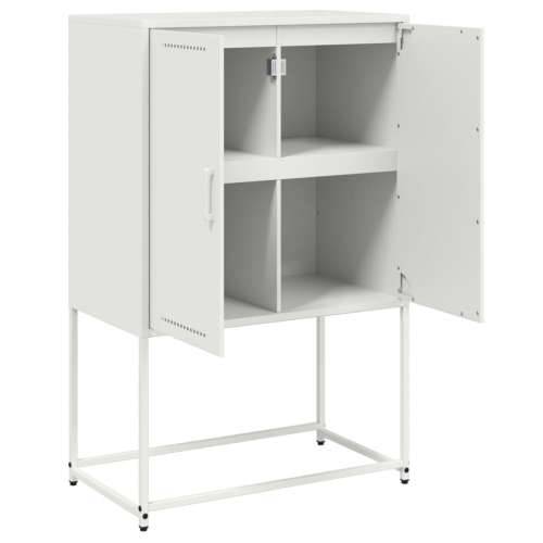 Visoka komoda bijela 68,5 x 38,5 x 107 cm čelična Bijela 1 Cijena